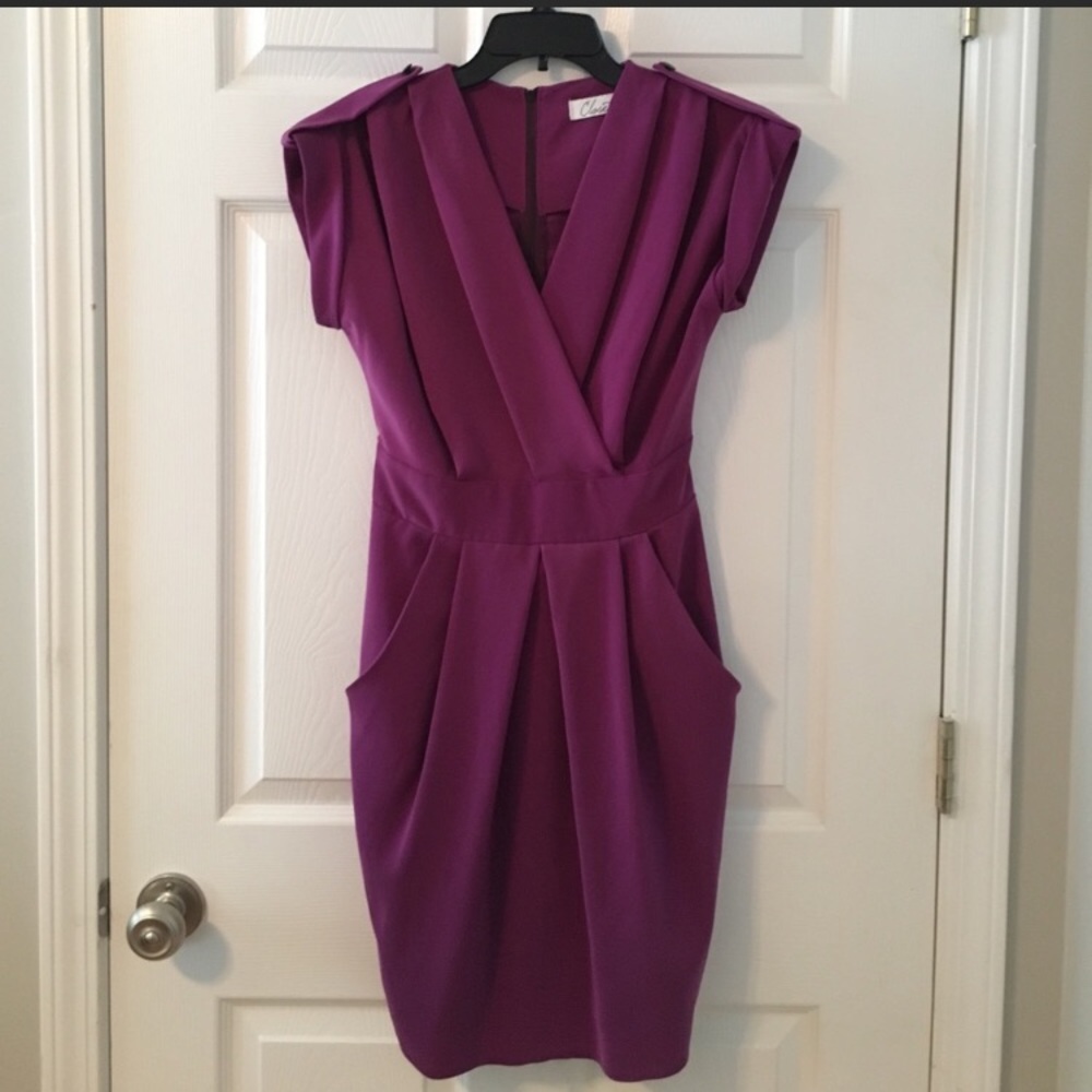Closet London Purple/Orchid Wrap Dress UK 10 US 8